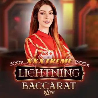 Lightning Baccarat logo by Evolution at Monster Casino